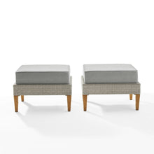 Load image into Gallery viewer, Crosley Capella 2pc Outdoor Wicker Ottoman Set - CO6335