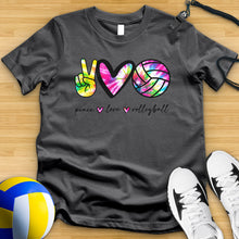 Load image into Gallery viewer, Peace Love Volleyball Tie Dye Tee