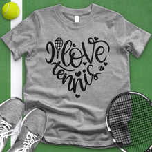 Load image into Gallery viewer, I Love Tennis Heart Tee