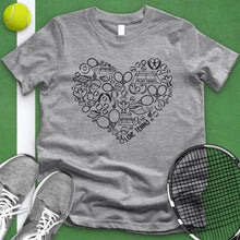 Load image into Gallery viewer, Tennis Variety Equipment Heart Tee