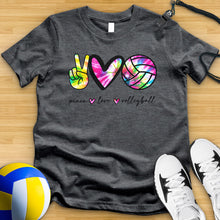 Load image into Gallery viewer, Peace Love Volleyball Tie Dye Tee