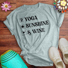 Load image into Gallery viewer, Yoga Sunshine Wine Tee