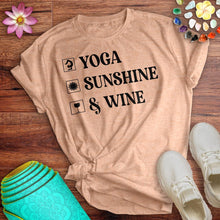 Load image into Gallery viewer, Yoga Sunshine Wine Tee