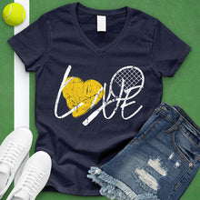 Load image into Gallery viewer, LOVE Tennis Racket V-Neck Tee