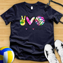 Load image into Gallery viewer, Peace Love Volleyball Tie Dye Tee