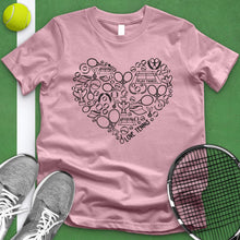 Load image into Gallery viewer, Tennis Variety Equipment Heart Tee