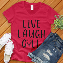 Load image into Gallery viewer, Live Laugh Golf V-Neck Tee