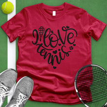 Load image into Gallery viewer, I Love Tennis Heart Tee