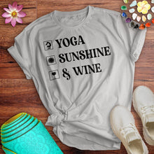 Load image into Gallery viewer, Yoga Sunshine Wine Tee