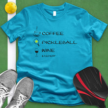 Load image into Gallery viewer, Coffee Pickleball Wine Tee