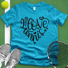 Load image into Gallery viewer, I Love Tennis Heart Tee