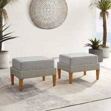 Load image into Gallery viewer, Crosley Capella 2pc Outdoor Wicker Ottoman Set - CO6335
