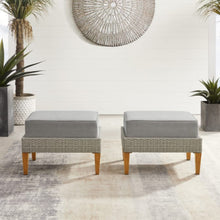 Load image into Gallery viewer, Crosley Capella 2pc Outdoor Wicker Ottoman Set - CO6335
