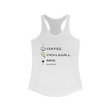 Load image into Gallery viewer, Coffee Pickleball Wine Tank top white
