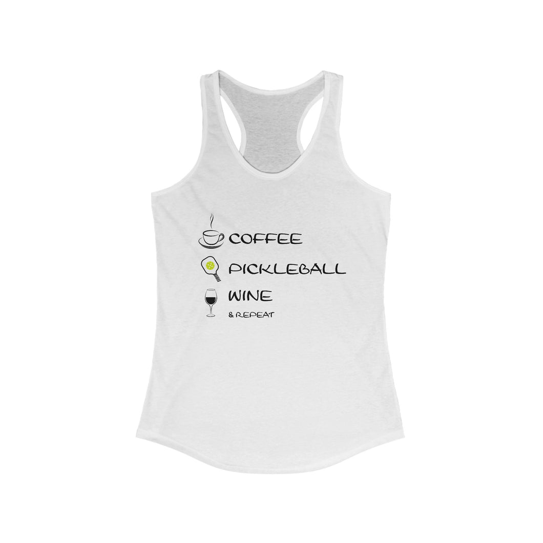 Coffee Pickleball Wine Tank top white