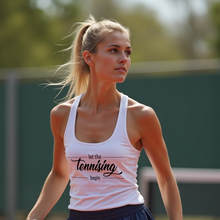 Load image into Gallery viewer, Let The Tennissing Begin Tank Top lifestyle image 
