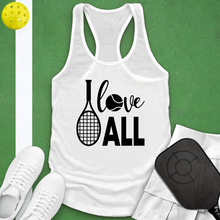 Load image into Gallery viewer, Love All Tennis Racerback Tank Top for Women

