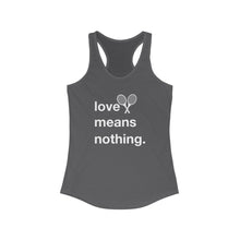 Load image into Gallery viewer, Love Means Nothing Tank Top front view Grey
