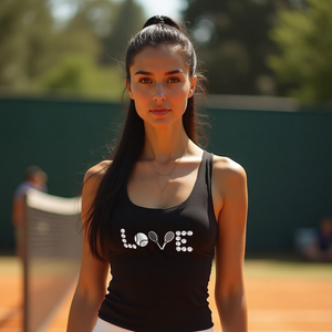 Love Tennis Ball And Racket Tank Top