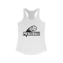 Load image into Gallery viewer, Moving Pickle Ball Tank Top Front view white 
