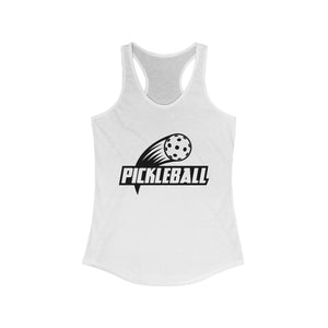 Moving Pickle Ball Tank Top Front view white 