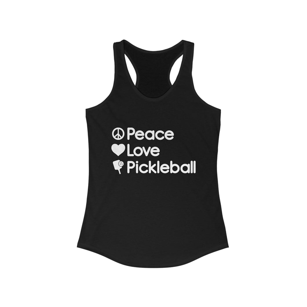  Peace Love Pickleball Tank Top front view