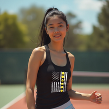 Load image into Gallery viewer, Pickle Ball American Flag Tee Tank top Black 
