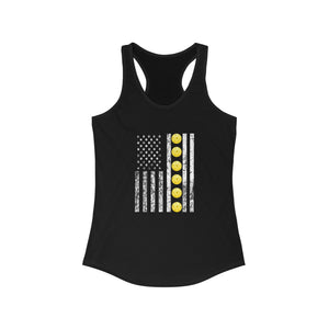 Pickle Ball American Flag Tee Tank top front view