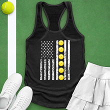 Load image into Gallery viewer, Pickle Ball American Flag Tee Tank top
