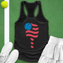 Load image into Gallery viewer, Pickle Ball Paddle Flag Tank top
