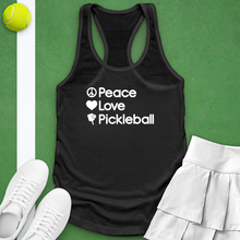 Load image into Gallery viewer, Peace Love Pickleball Tank Top
