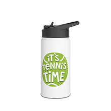 Load image into Gallery viewer, Stainless Water Bottle - Tennis theme bottle Side View
