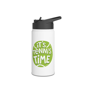 Stainless Water Bottle - Tennis theme bottle Side View
