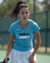 Load image into Gallery viewer, Tennis Addict Tee Blue 
