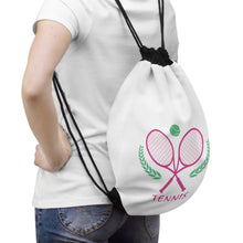 Load image into Gallery viewer, Tennis Drawstring Backpack bag lifetyle image 
