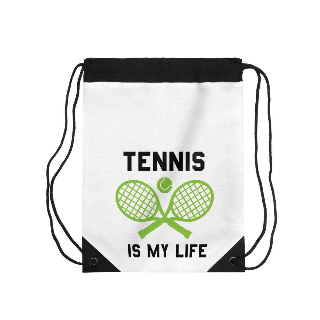 Tennis Is My Life Drawstring Backpack