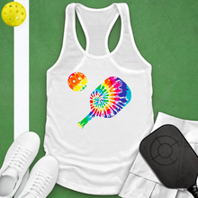 Load image into Gallery viewer, Tie Dye Pickle Ball Tank top white 

