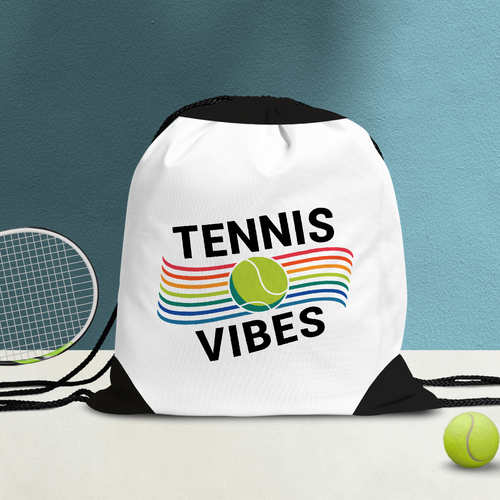 Tennis Vibes Drawstring Backpack 