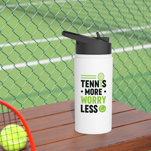 Steel Water Bottle – tennis More Worry less