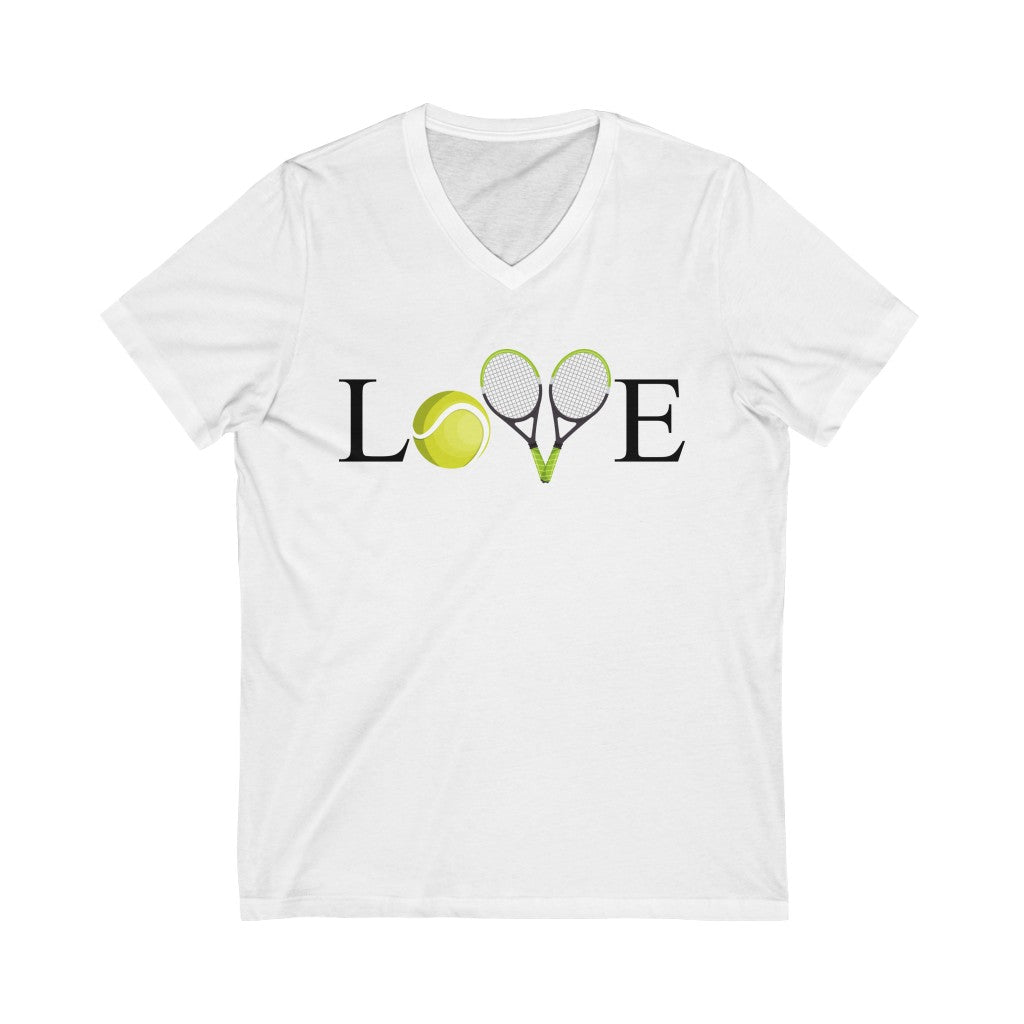 Love Tennis Crossed Racket V-Neck