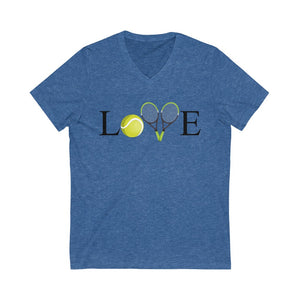 Love Tennis Crossed Racket V-Neck