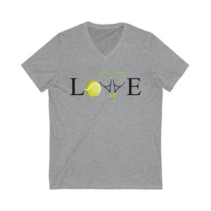 Love Tennis Crossed Racket V-Neck