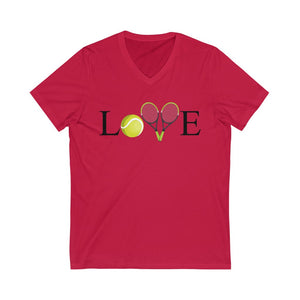 Love Tennis Crossed Racket V-Neck