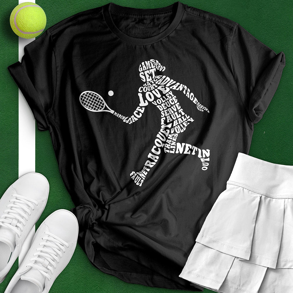 Tennis Player Typography Tee