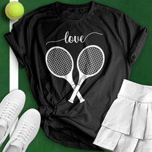 Load image into Gallery viewer, Cursive Love Crossed Tennis Tee
