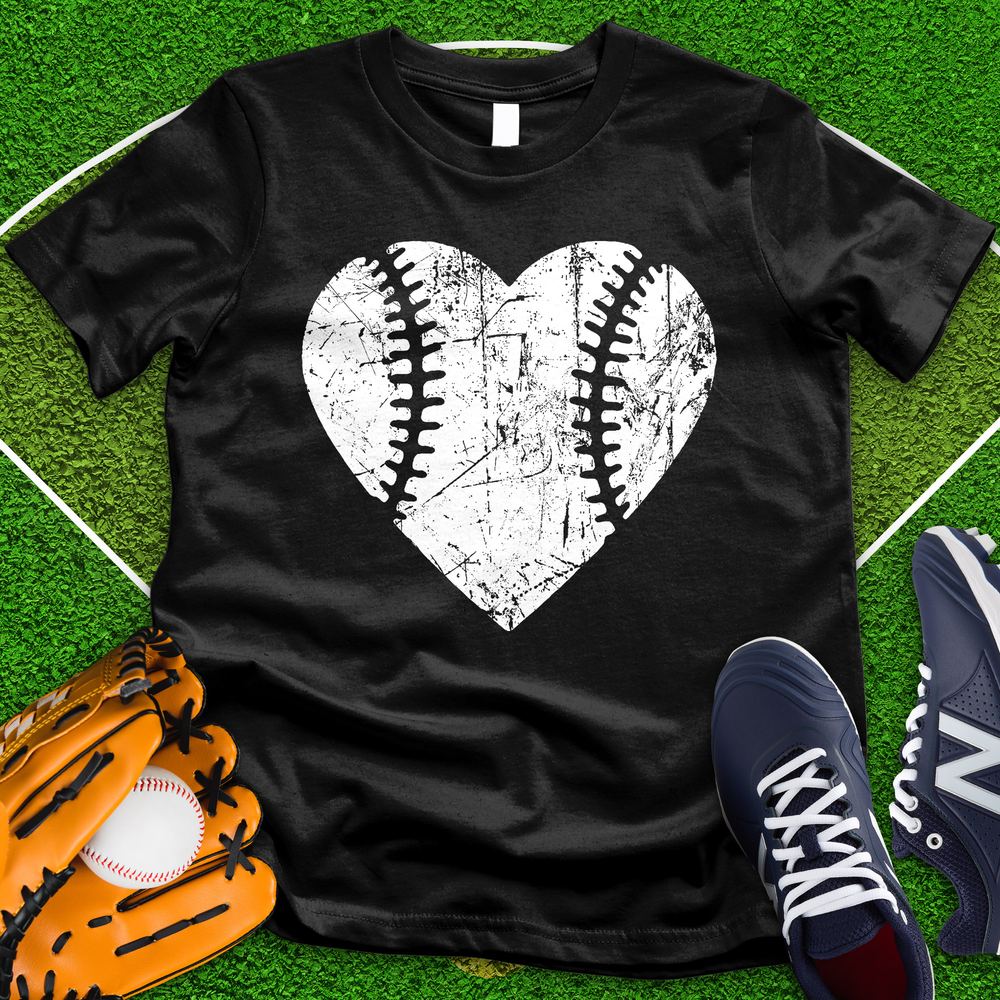 Softball Faded Heart Tee