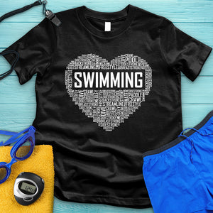 Swim Heart Typography Tee