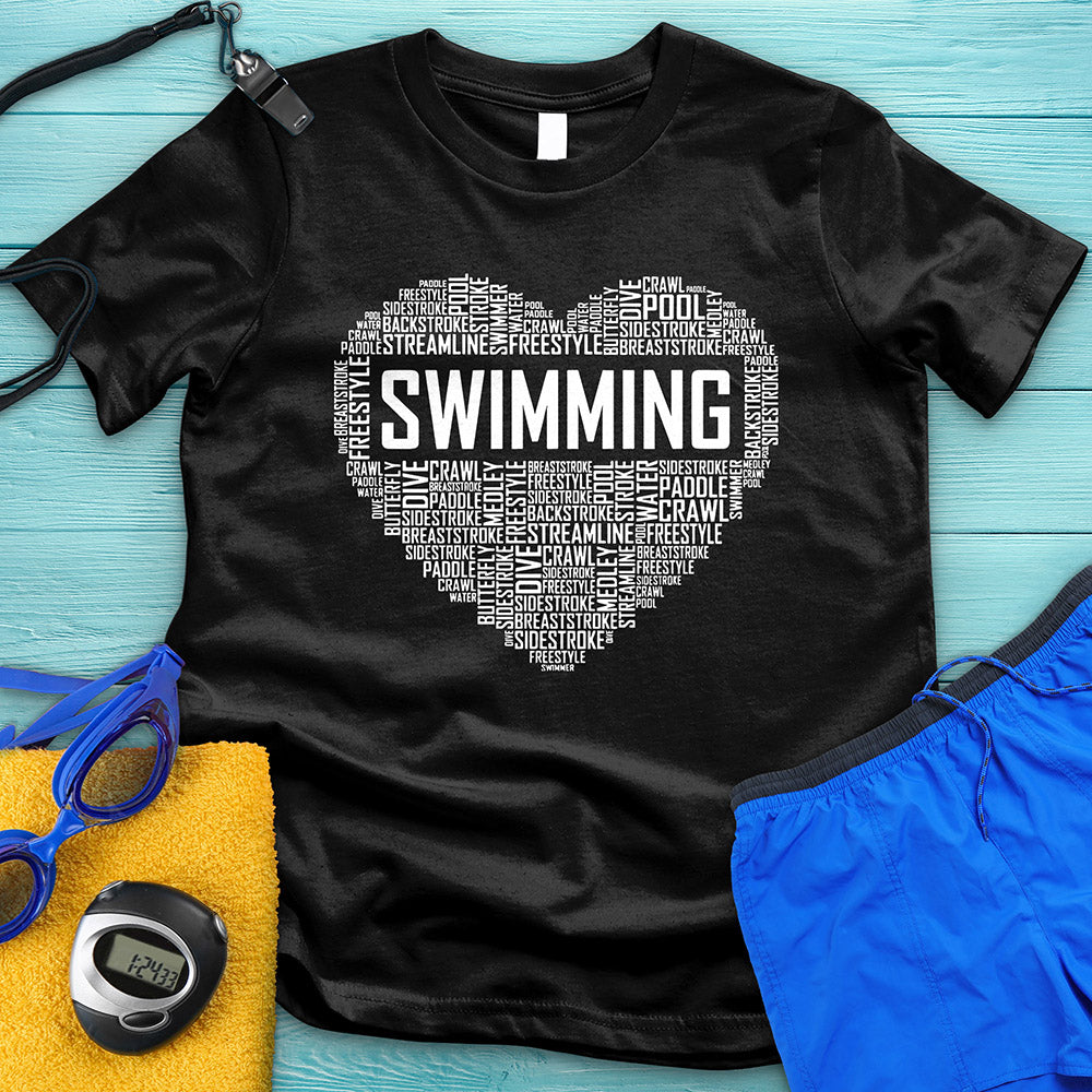 Swim Heart Typography Tee