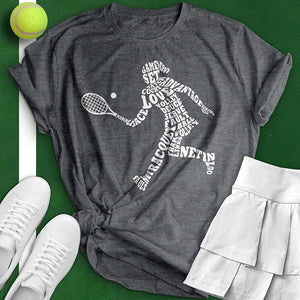 Tennis Player Typography Tee