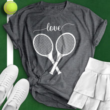 Load image into Gallery viewer, Cursive Love Crossed Tennis Tee

